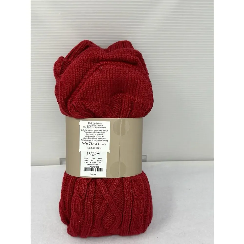 New J.crew Women Red Slipper Socks $29.50 Non-slip‎